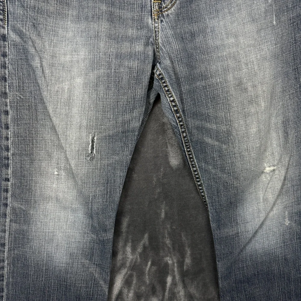 American Eagle Relaxed Jeans Mens 36x32 Blue Good Distressed Straight Leg Denim